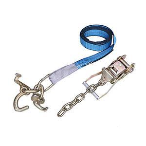 2inch 8ft Ratchet Chain Cluster Tie-Down with Compact J R & T Hooks