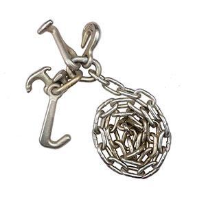 5/16 inch G70 Chain with Grab Hook R T Mini J Hook on One End